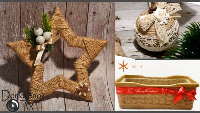 Новогодняя поделка звезда из шпагата