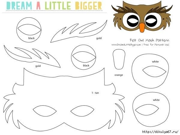 Маска Совы из бумаги
