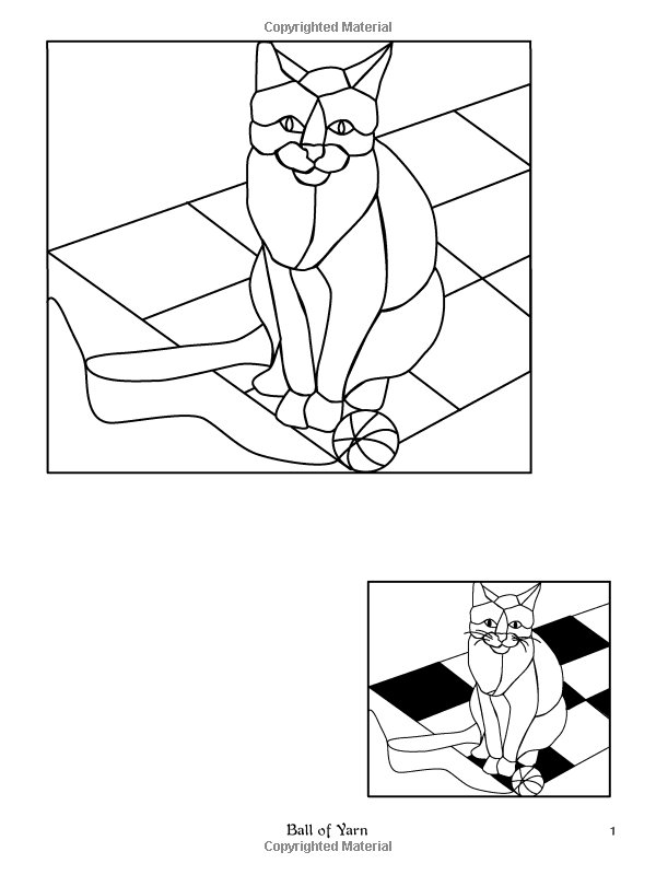 Эскиз витража кошка