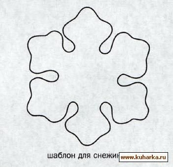 Снежинка трафарет для пряников