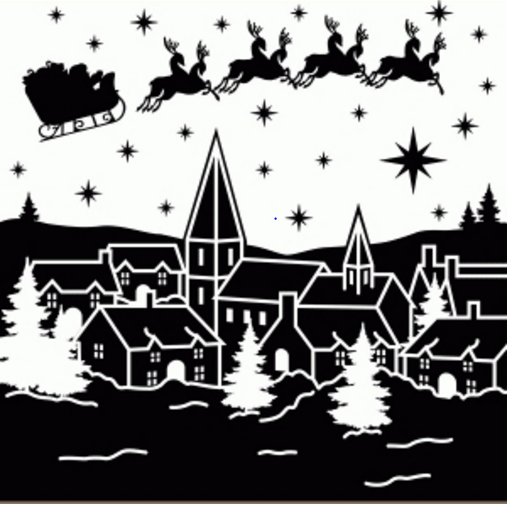 Силуэт зимнего города