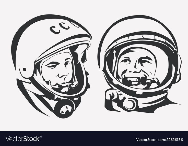 Юрий Гагарин космонавт вектор