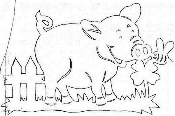 Трафарет свиньи