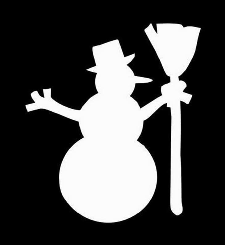 Снеговик трафарет