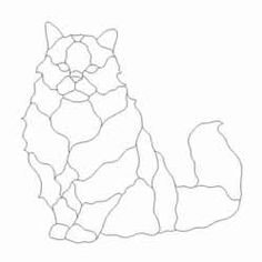 Витраж кот шаблон