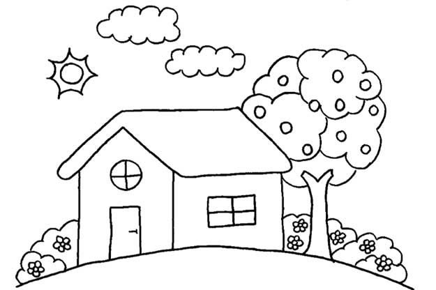 Раскраска. Домики