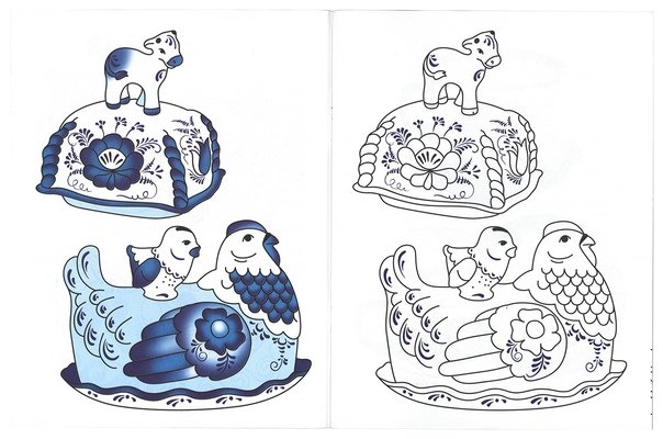 Дымковская роспись Гжель