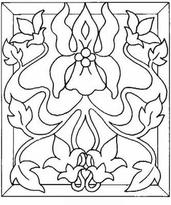 Контур рисунка для витража