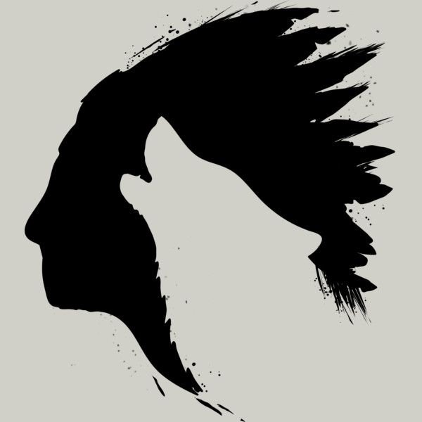 Трафарет голова индейца