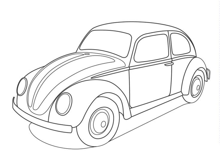 Раскраска Фольксваген Жук Херби