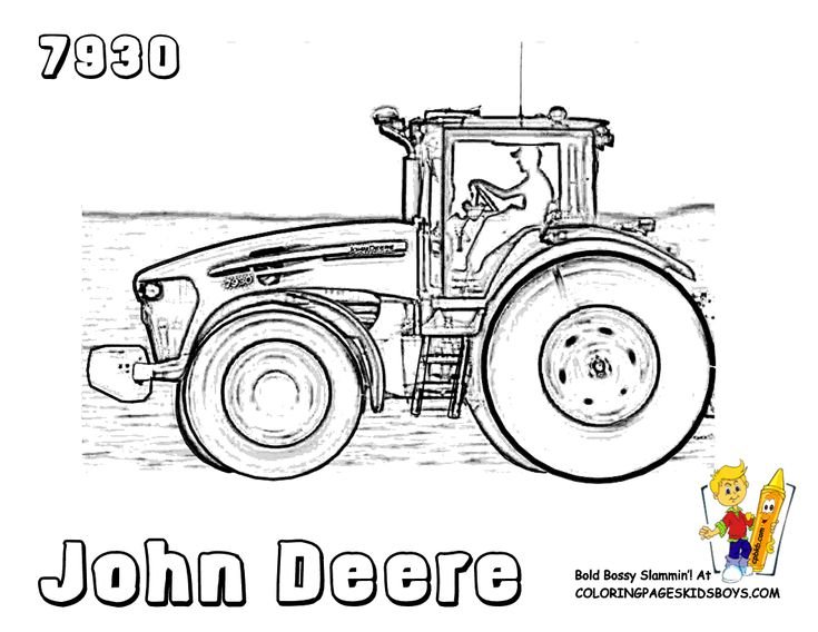 Трактор Джон Дир раскраска