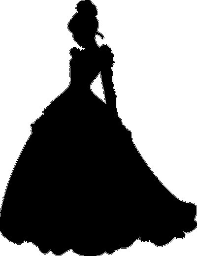 Силуэт девушки в пышном платье