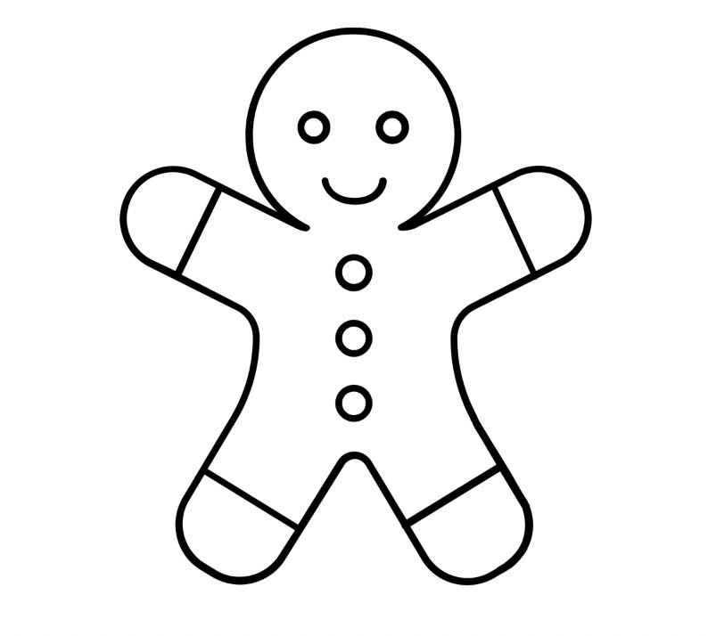 Пряничный человечек раскраска
