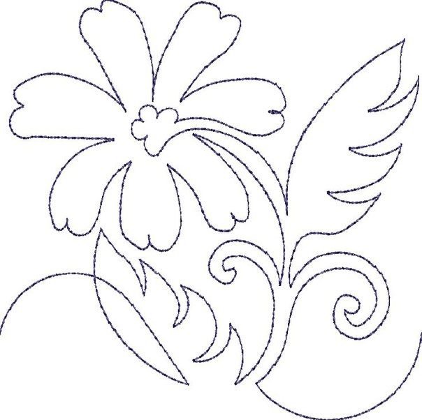 Трафарет для вышивания цветы