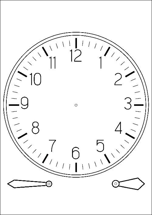 Макет часов для детей