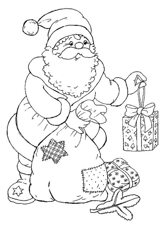 Дед Мороз раскраска для детей