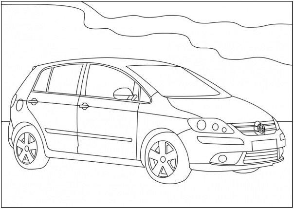 Volkswagen Golf 6 раскраска