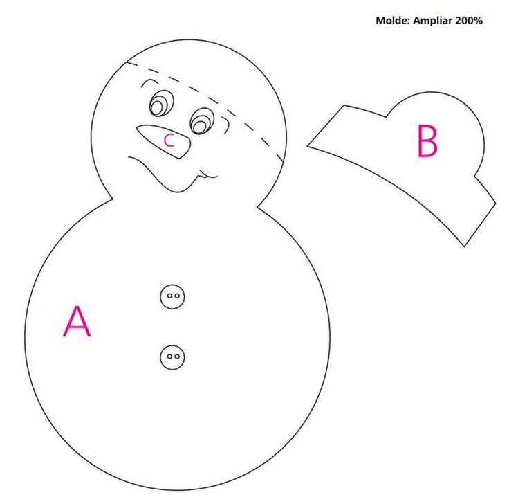 Снеговик из фетра выкройка