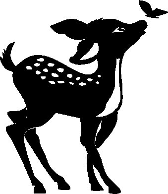 Олененок чб