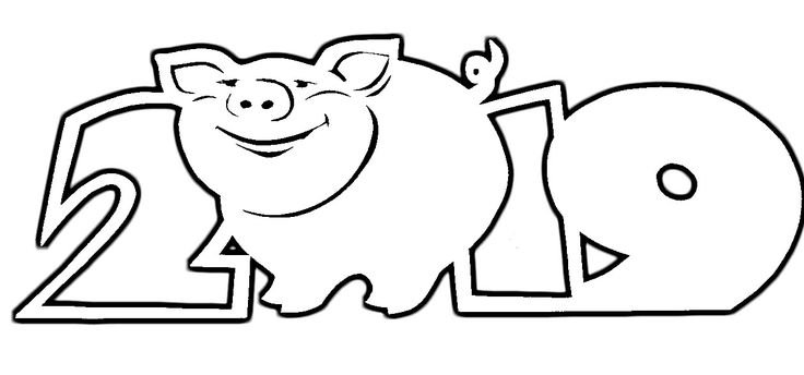 Поросенок трафарет