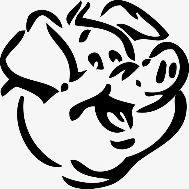 Поросенок трафарет