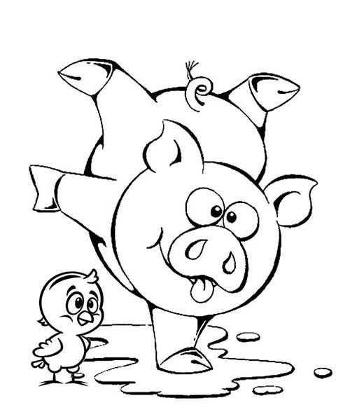 Поросенок раскраска
