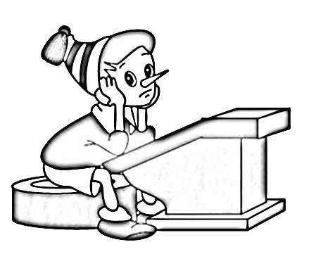 Буратино. Раскраска.