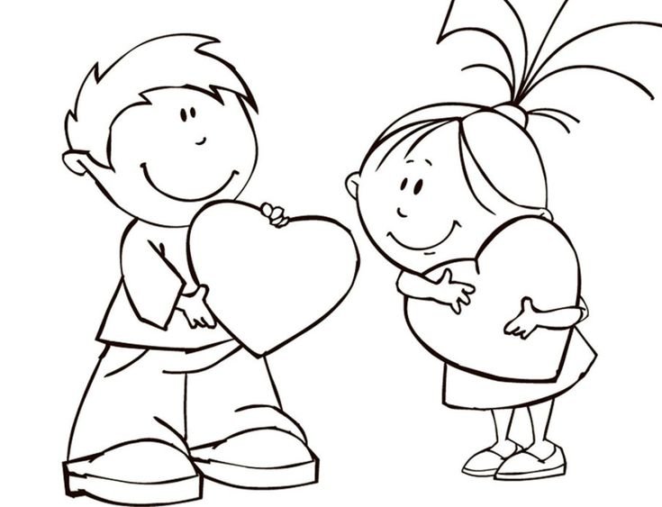 Раскраски на день влюбленных