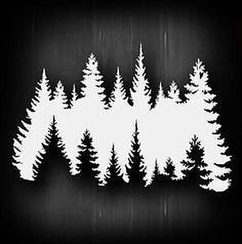 Трафарет елки лес