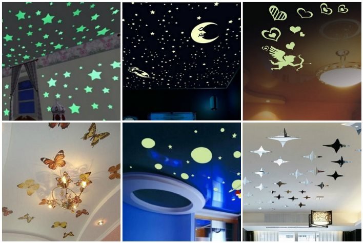 Наклейки на потолок натяжной светящиеся