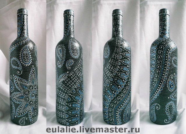 Точечная роспись бутылок