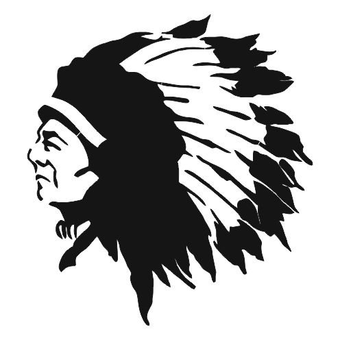 Профиль индейца трафарет