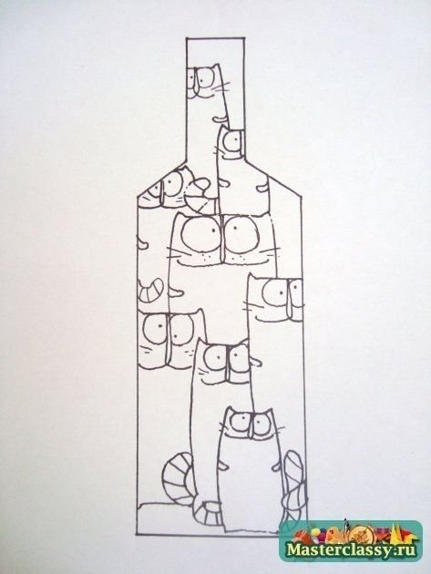 Роспись бутылок акриловыми красками трафареты