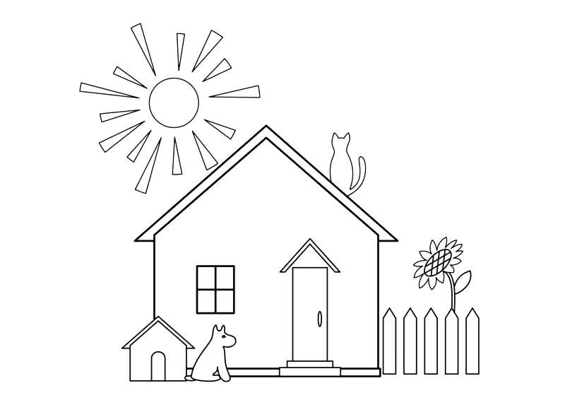 Раскраска. Домики