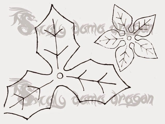 Пуансеттия трафарет