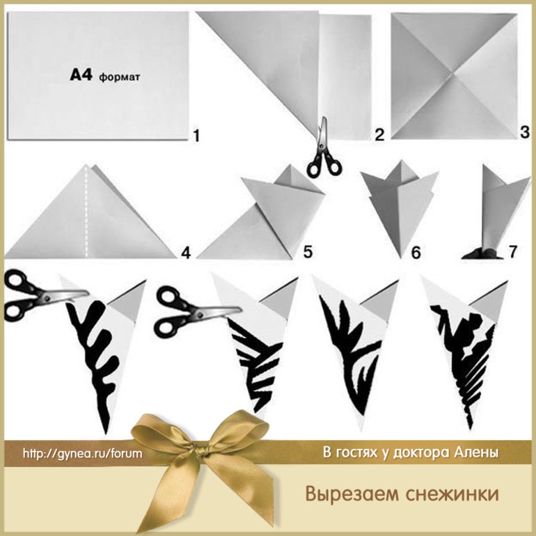 Снежинки балеринки из бумаги