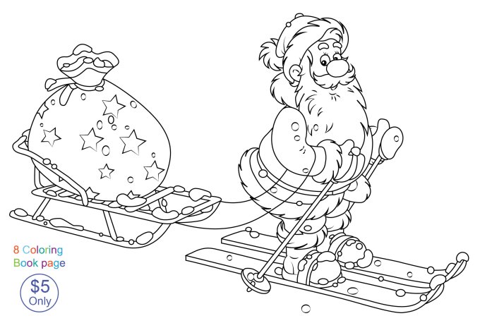 Санки раскраска