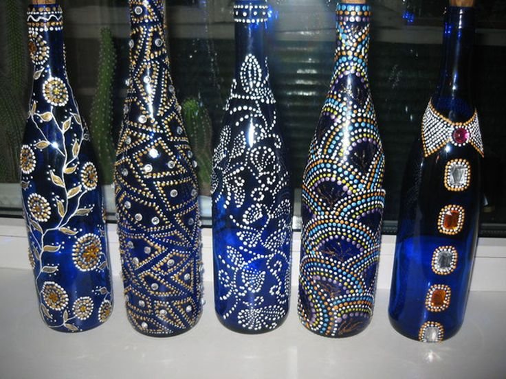 Точечная роспись бутылок