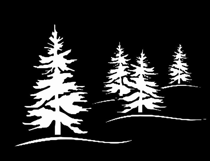 Трафарет ели