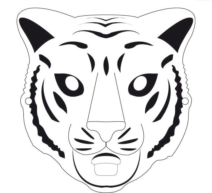 Морда тигра трафарет