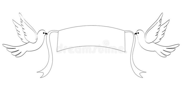 Голубь с лентой в клюве