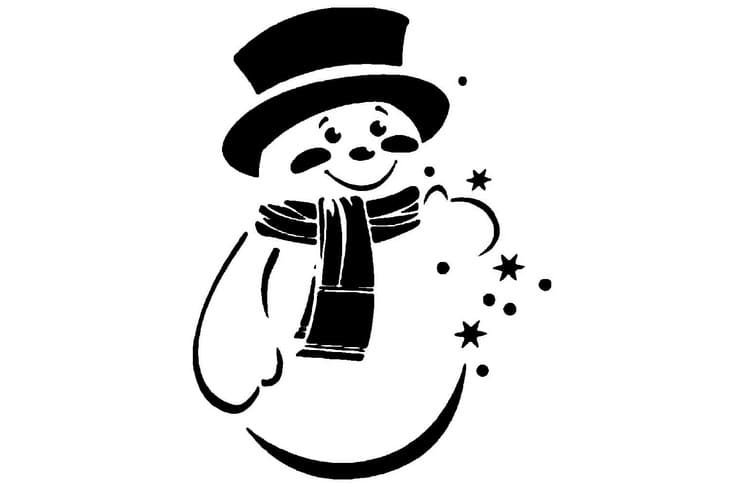 Новогодние трафареты Снеговик