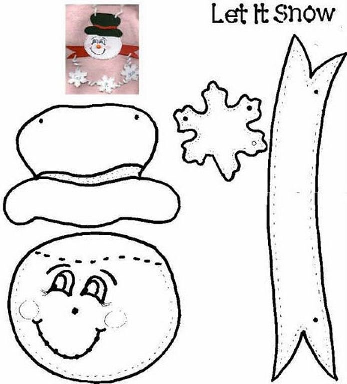 Игрушки из фетра Снеговик выкройка