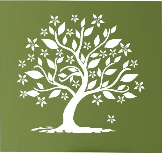 Трафарет дерева на стену