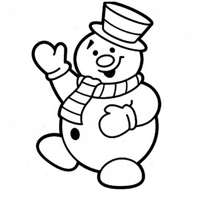 Снеговик трафарет