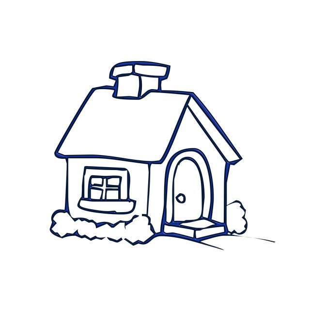 Домик раскраска для детей