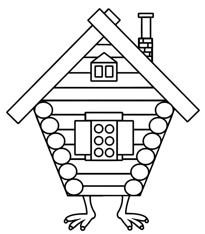 Раскраска избушка накуряхношках
