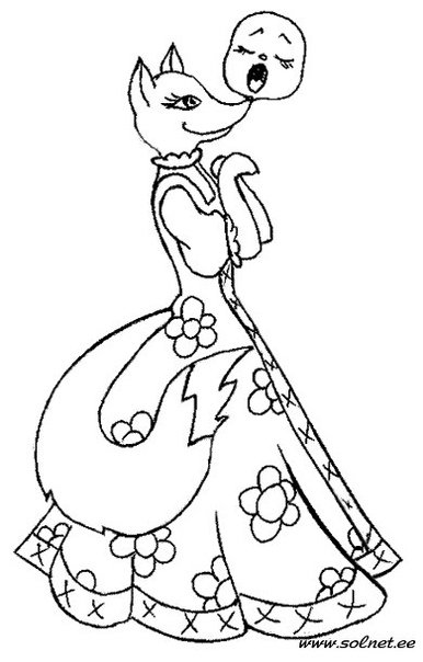 Сказочная лиса раскраска