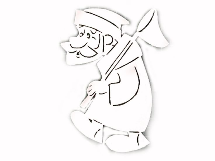 Трафарет Деда Мороза для вырезания