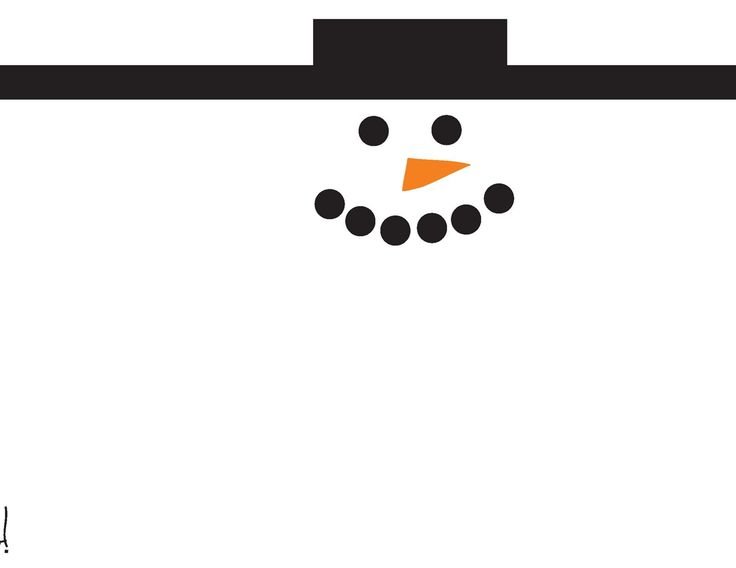 Шаблон снеговика для упаковки шоколадки